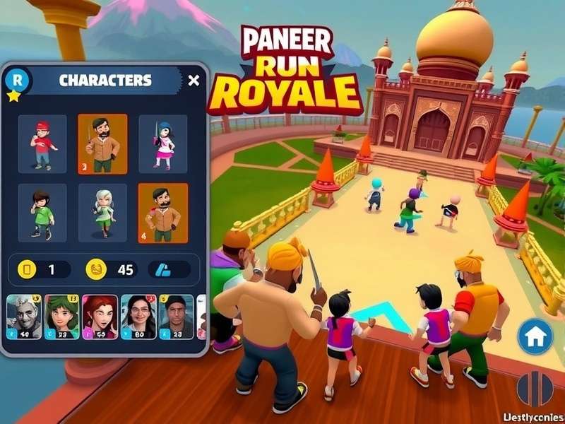 Paneer Run Royale character selection screen showing diverse Indian-themed characters