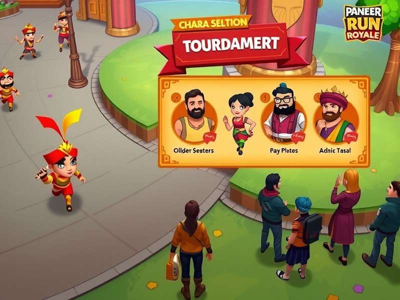 Paneer Run Royale gameplay screenshot showing characters and Indian-themed environment